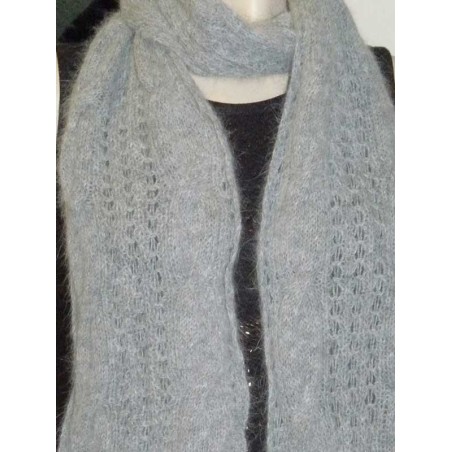 Gris Chiné 40% angora Echarpe torsade