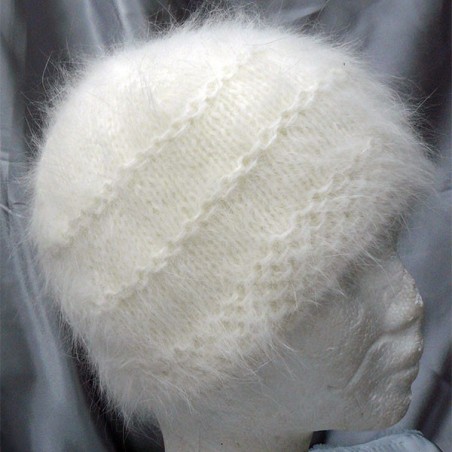 Ecru 100% angora Bonnet de ville