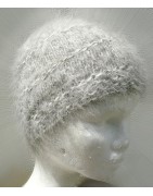 Bonnet de ville  100% angora Ecru/anthracite