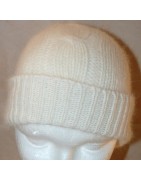 écru 40% angora Bonnet torsade