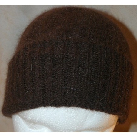 Chocolat 40% angora Bonnet torsade