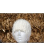 écru 100% angora Bonnet côte 2/2