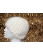 écru 100% angora Bonnet côte 2/2