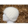 écru 100% angora Bonnet côte 2/2