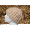 camel 100% angora Bonnet côte 2/2