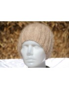 camel 100% angora Bonnet côte 2/2