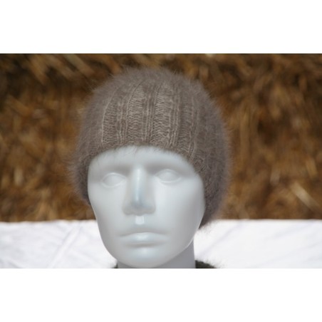 havane 100% angora Bonnet côte 2/2