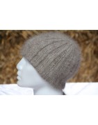 havane 100% angora Bonnet côte 2/2