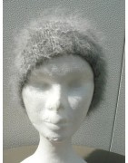 écru-anthracite 100% angora Bonnet vague