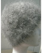 écru-anthracite 100% angora Bonnet vague